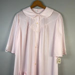 Vintage Nancy King Lingerie Nightgown‎ Size M Pink Nylon satin Lace Sleepwear Size M Photo 2
