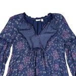 Hinge Nordstrom  Boho Floral Mini Dress Cottagecore Peasant‎ Style XS Photo 2