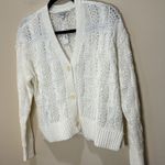 Madewell Open Cable-Stitch Cardigan Sweater - Bright Ivory Size M Photo 5