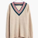 Madewell  Tipped Forrest Wool Blend V-Neck Sweater XS Photo 0
