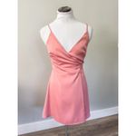 Lulus Romantic Heart Blush Satin Wrap Mini Dress Photo 4
