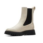 Clarks Stayso Rise Womens Ivory Leather Slip On Chelsea Boots Size: 8 NIB Photo 3
