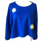 Sugar High  Clothing Blue crop sweatshirt with yellow smiley faces Photo 0
