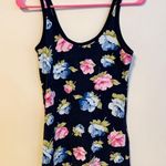 Abercrombie & Fitch Y2K Perfect Stretch Tank Top Blue Pink Floral Print Size M Photo 1