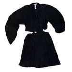 Good American Pleated mini Black Dress(Size 1/2, S/M) Photo 4