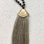 Black And Gold Long Tassel Necklace Photo 1