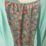 Lovemarks lightweight Mint Green Floral back top M gauzy light sheer spring Photo 1