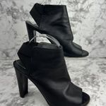 Stuart Weitzman Womens Peep Toe Block Heel Booties Size 8.5 Black Leather Photo 3