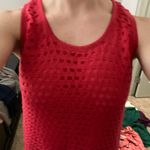 Outback Red  chiffon crochet eyelet overlay tank Photo 4