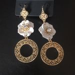 Nicole Miller New Filigree 3 tier Earrings Floral Photo 1