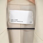 Oak + Fort Relaxed Vegan Leather Blazer Jacket Two Button Almond Milk Ivory XS Photo 3