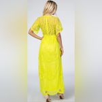 Pinkblush Maternity Mesh Lace Maxi Dress Neon Lime Large Photo 1