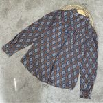 Bohme  Women’s Button Down Shirt Blouse Longsleeve Graphic Print Boho Camel M Photo 6