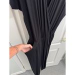 Loveappella Lovcappelia Black Surplice Jumpsuit Soft Stretch Knit with Pockets & Cuffed Hem Photo 4