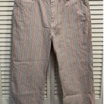 Liz Claiborne First Issue  Striped Cotton Crop Pants‎ Capri Size 12 Zip Pockets Photo 0