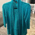 Women’s Fever Large Teal Open Front Cardigan Photo 0