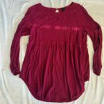 Torrid  Burgundy Maroon Long Sleeve Flowy Babydoll Keyhole Tunic Top 2 Photo 1