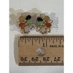 14K Yellow Gold Multicolor Jade Clip On Earrings Approx. 7g Vintage Photo 2