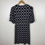 CAbi  Womens Cruise Dress Sz Small Jersey Knit V-Neck Puff Sleeve Nautical Beachy Photo 2