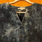J.Jill Pure  Tunic Top Shirt Blue Tie-Dyed Organic Cotton V-Neck Size Medium Photo 1