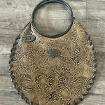 Bongo Y2K Circle Handbag W/Logo, Brown Textured Feel, Vintage Photo 0