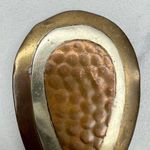 Hammered Metal Teardrop Silver and Gold Tone Pendant Photo 4