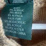 Lauren RL Alpaca Wool Hooded Faux Fur Poncho Sweater Fringe Gray Size undefined Photo 3