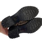 Qupid Cheetah Ankle Boots Bootie Animal Print Size 8 Black Tan Chunky Block Heel Photo 9