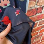 Calvin Klein Navy with Red Colorful Floral Print Short Sleeve Mini Dress Photo 10