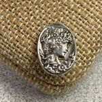 Unique Sterling Silver Oval Charm Pendant Goddess Greek Coin Head Mythology Photo 0