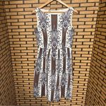 Coldwater Creek  Brown‎ And White Stripe Floral Tank Dress Size 6 Photo 0