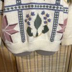 Alfred Dunner Vintage 1990s Y2K Cream Sweater With Embroidered Pattern Large Photo 7