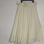 T Tahari  Ivory A-Line Skirt with Buckle Detail Photo 4