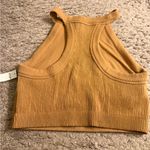 Aerie  Tan Ribbed Superchill Seamless High Neck Bra Crop Top - size XL Photo 1
