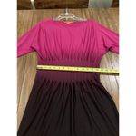 Catherine Malandrino  Helen Knit dress bellagio berry Ombre Pink black cinched M Photo 5
