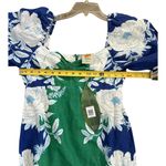 Farm Rio  Soft Garden Linen-Blend Mini Dress Size Small Green Blue NWT Photo 5