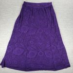 Coldwater Creek VTG No Wrinkle Skirt Set L Purple Paisley Fairycore Whimsigoth Photo 3