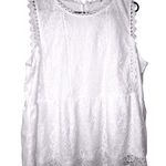 White Lace Sleeveless Blouse Top Photo 0