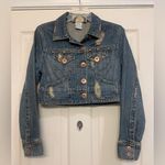Z. Cavaricci Distressed Cropped Studded Juniors Size Small. 1786 Blue Photo 0