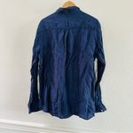 Massimo Dutti  100% Linen Blue Button Up Shirt Size XXL Photo 1