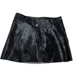 Torn By Ronny Kobo Skirt Womens X Small Black Donie Faux Leather Croc Moto Mini Photo 1