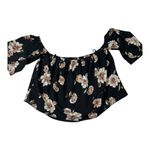 J.O.A. Los Angeles Black Floral Off-Shoulder Top Size: Small FLOWER TOP Photo 11