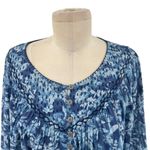 Free People Cool Meadow Printed Top Denim Combo Blue Floral Size XS Photo 3