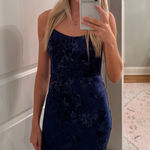 Navy silk maxi dress Blue Size XXS Photo 0