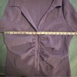 ASOS  DESIGN crinkle textured ruched front shirt purple size 12 Photo 3