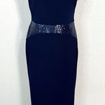 Scarlett  Women's Sequined Cowl Back Gown in Navy Size 6P Photo 0