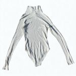 Free People Waffle Knit All You Want White Turtleneck Bodysuit Size M Photo 3