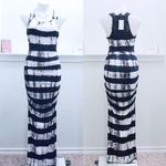 Jessica Simpson Ruched Maxi Dress Gilbralta Sea Stripe Tie-Dye Size XS NWT $69.5 Photo 1