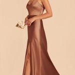 Birdy Grey Jay Dress Shiny Satin Rust Sz S Photo 1