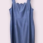 Preston & York Sloane Scalloped Navy Blue Sheath Midi Dress - size 16 Photo 1